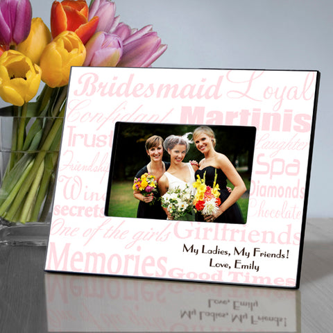 Bridesmaid Frame - Pink on White - PersonalizationPop Test Store