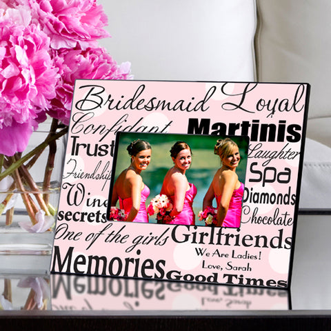 Bridesmaid Frame - Pink Dots - PersonalizationPop Test Store
