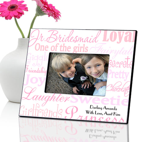 Personalized Jr. Bridesmaid Frame - Shades of Pink - PersonalizationPop Test Store