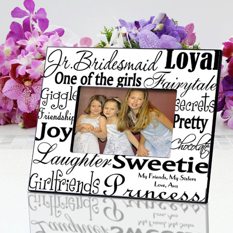 Personalized Jr. Bridesmaid Frame - Black/White - PersonalizationPop Test Store