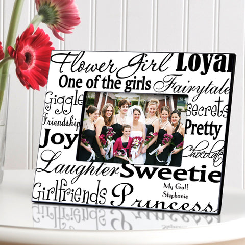 Personalized Flowergirl Frame - Black/White - PersonalizationPop Test Store