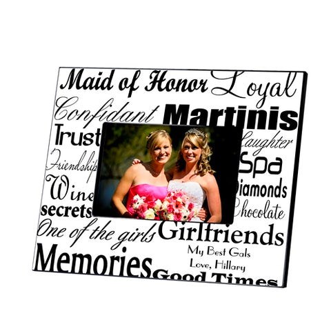 Maid of Honor Frame - Black on White