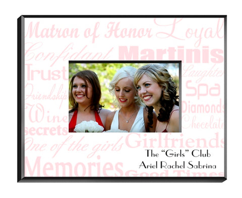 Matron of Honor Frame - Pink on White