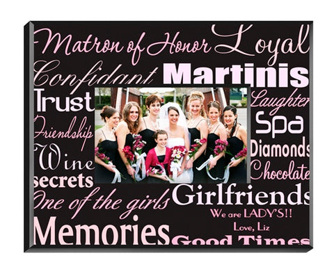 Matron of Honor Frame - Pink/Brown