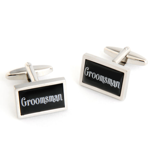 Dashing Cuff Links with Personalized Case - Groomsman