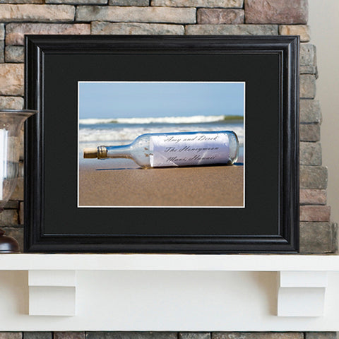 Message in a Bottle Print with Wood Frame