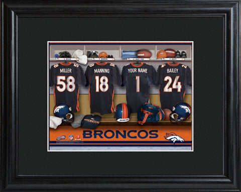 NFL Locker Print with Matted Frame - Broncos
