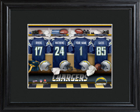 NFL Locker Print with Matted Frame - Chargers