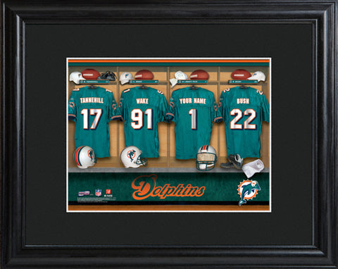 NFL Locker Print with Matted Frame - Dolphins