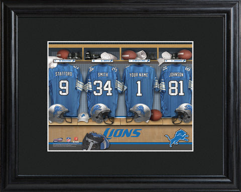 NFL Locker Print with Matted Frame - Lions