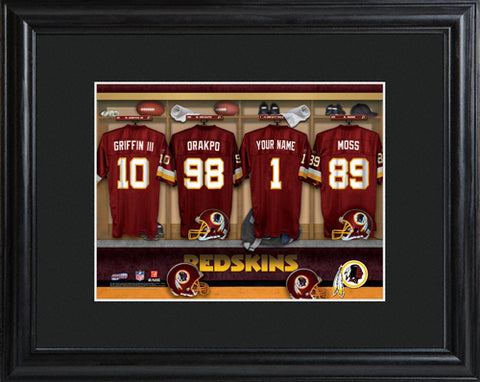 NFL Locker Print with Matted Frame - Red Skins