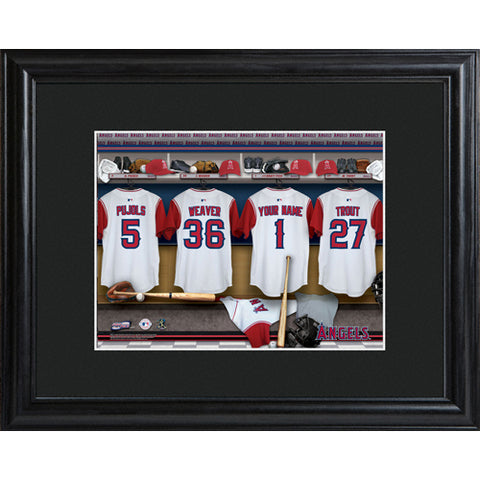 Personalized MLB Clubhouse Print w/Matted Frame - Angels - PersonalizationPop Test Store