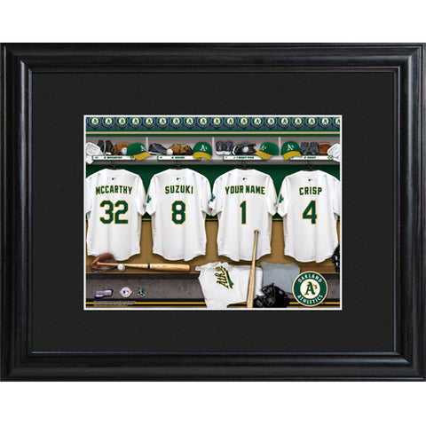 Personalized MLB Clubhouse Print w/Matted Frame - Athletics - PersonalizationPop Test Store