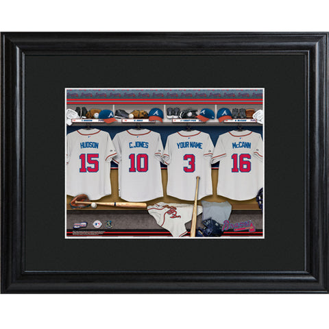 Personalized MLB Clubhouse Print w/Matted Frame - Braves - PersonalizationPop Test Store