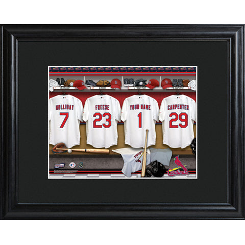 Personalized MLB Clubhouse Print w/Matted Frame - Cardinals - PersonalizationPop Test Store