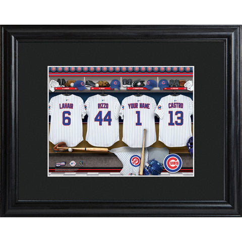 Personalized MLB Clubhouse Print w/Matted Frame - Cubs - PersonalizationPop Test Store