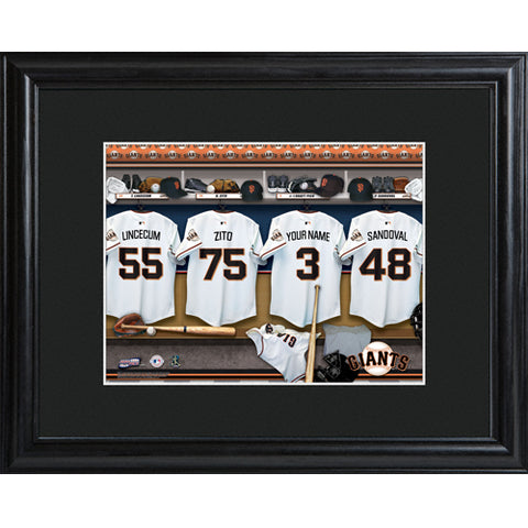 Personalized MLB Clubhouse Print w/Matted Frame - Giants - PersonalizationPop Test Store