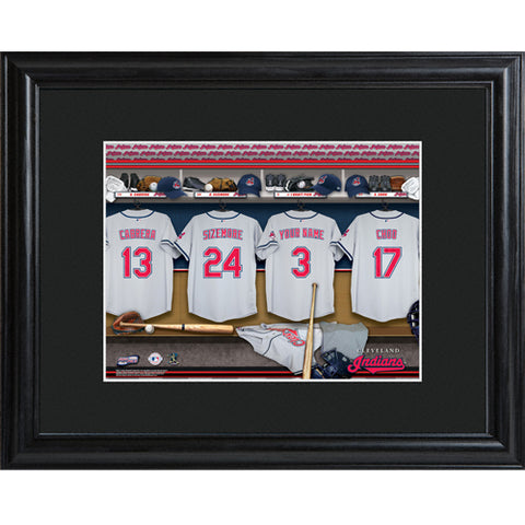 Personalized MLB Clubhouse Print w/Matted Frame - Indians - PersonalizationPop Test Store