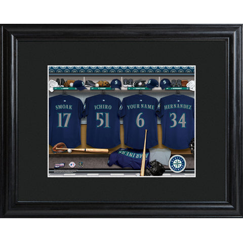 Personalized MLB Clubhouse Print w/Matted Frame - Mariners - PersonalizationPop Test Store