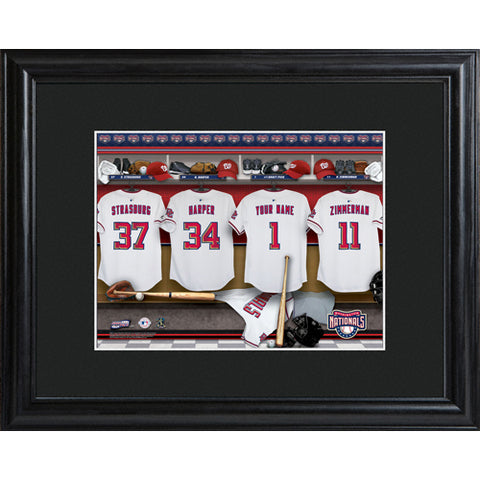 Personalized MLB Clubhouse Print w/Matted Frame - Washington Nationals - PersonalizationPop Test Store