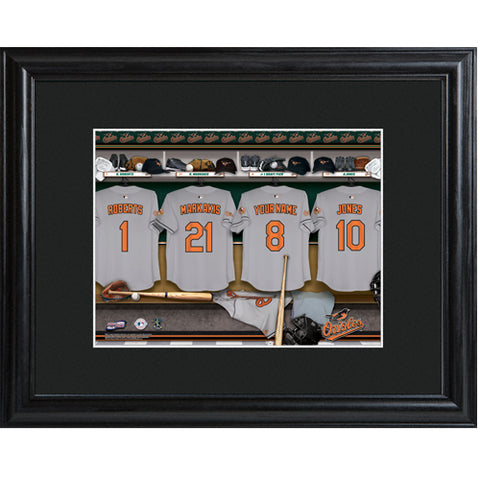 Personalized MLB Clubhouse Print w/Matted Frame - Orioles - PersonalizationPop Test Store