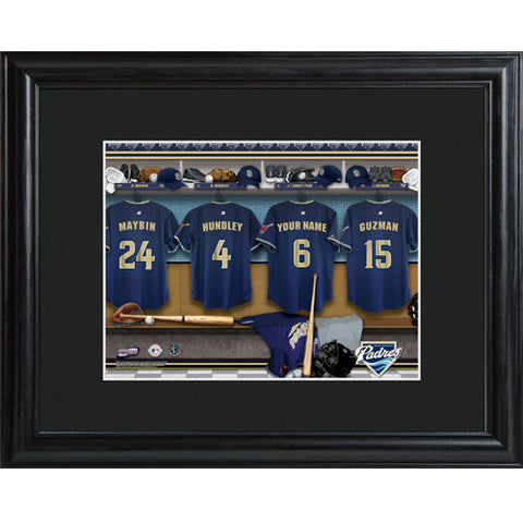 Personalized MLB Clubhouse Print w/Matted Frame - Padres - PersonalizationPop Test Store