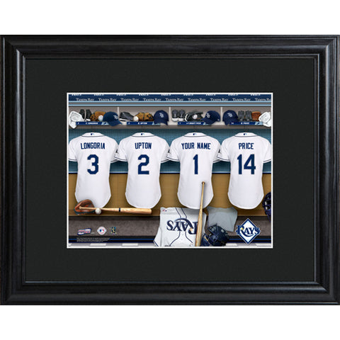 Personalized MLB Clubhouse Print w/Matted Frame - Rays - PersonalizationPop Test Store