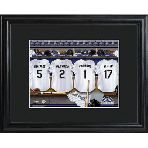 Personalized MLB Clubhouse Print w/Matted Frame - Rockies - PersonalizationPop Test Store