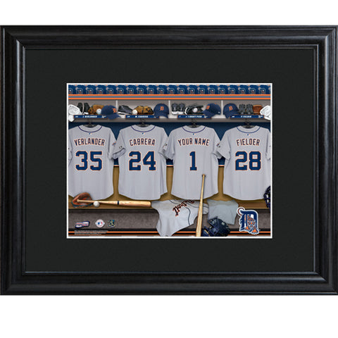 Personalized MLB Clubhouse Print w/Matted Frame - Tigers - PersonalizationPop Test Store