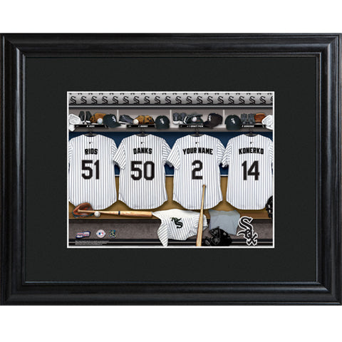Personalized MLB Clubhouse Print w/Matted Frame - White Sox - PersonalizationPop Test Store