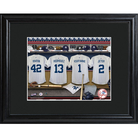 Personalized MLB Clubhouse Print w/Matted Frame - Yankees - PersonalizationPop Test Store