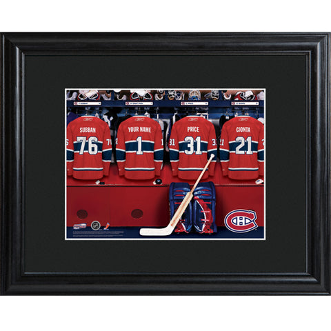 NHL Locker Room Print in Wood Frame - Canadians