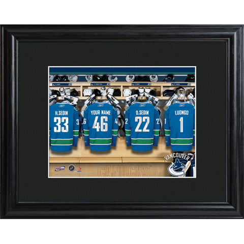 NHL Locker Room Print in Wood Frame - Canucks
