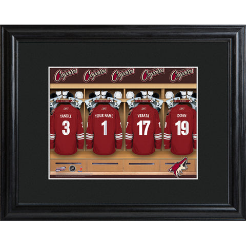NHL Locker Room Print in Wood Frame - Coyotes
