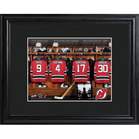 NHL Locker Room Print in Wood Frame - Devils