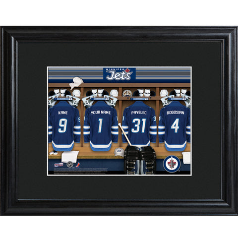 NHL Locker Room Print in Wood Frame - Jets