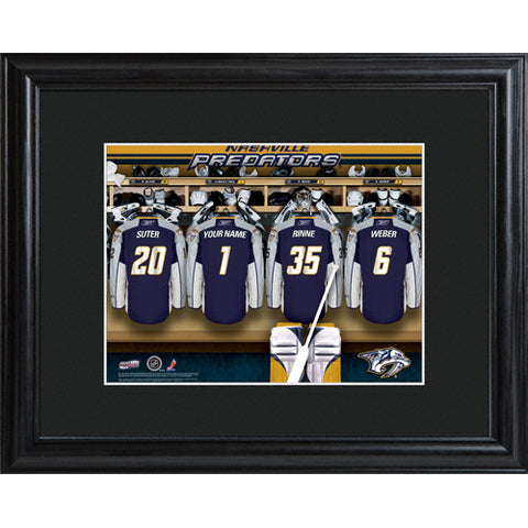 NHL Locker Room Print in Wood Frame - Predators