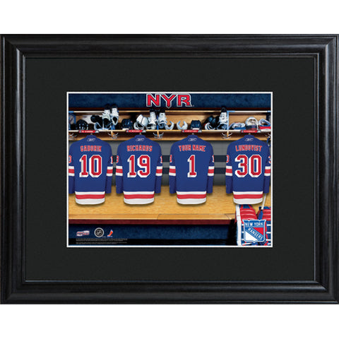 NHL Locker Room Print in Wood Frame - Rangers