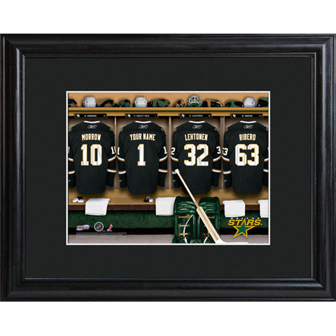 NHL Locker Room Print in Wood Frame - Stars