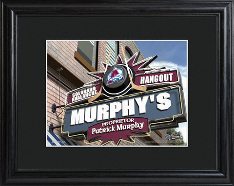 NHL Pub Print in Wood Frame - Avalanche