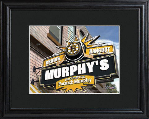 NHL Pub Print in Wood Frame - Bruins