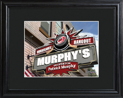 NHL Pub Print in Wood Frame - Hurricanes