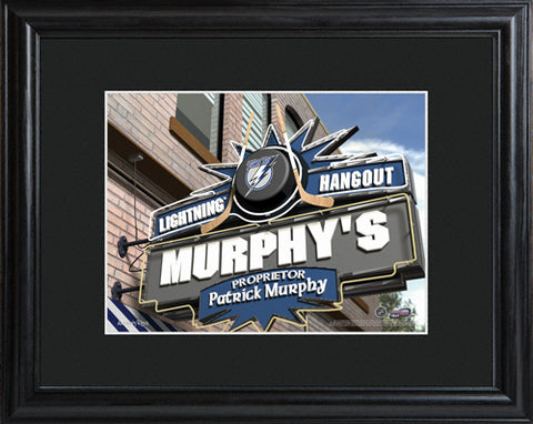 NHL Pub Print in Wood Frame - Lightning