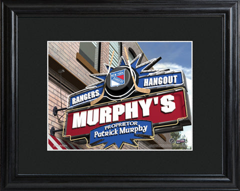 NHL Pub Print in Wood Frame - Rangers