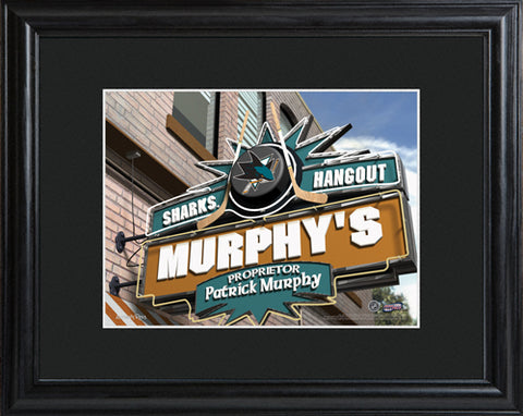 NHL Pub Print in Wood Frame - Sharks