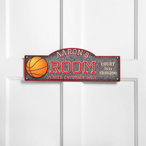 Personalized Kids Room Sign - Hoops - PersonalizationPop Test Store