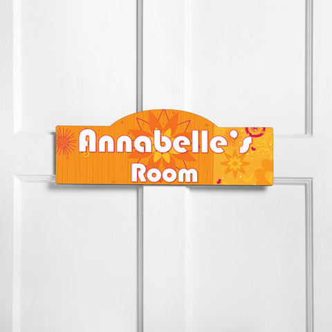 Personalized Kids Room Sign - Orange Blossoms - PersonalizationPop Test Store