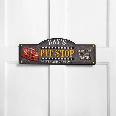 Personalized Kids Room Sign - Start Your Engines - PersonalizationPop Test Store