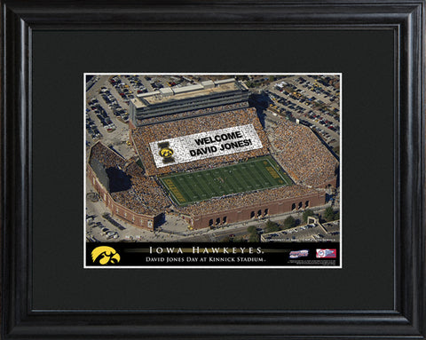 College Stadium Print with Wood Frame - Iowa
