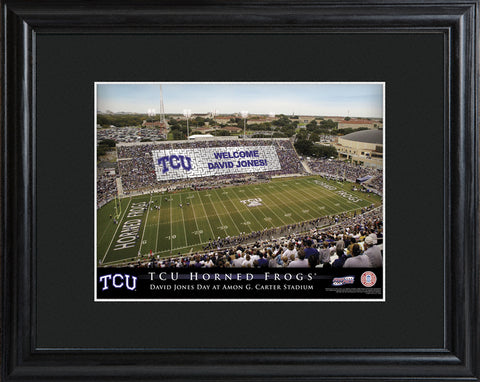 College Stadium Print with Wood Frame - TCU